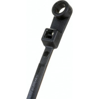 Кабельный хомут с монтажным отверстием Экопласт 3.6х150 мм, черный 45159BL
