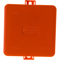 Огнестойкая коробка Экопласт JBL085 E110, о/п 85х85х38, 12 выходов, IP55, 8P, цвет оранжевый 43355HF