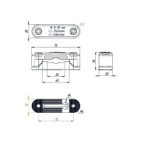 Держатель полоса/пруток EZETEK пластик 73418