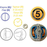 Вентилятор MTG A100XS-S-K светлое дерево с микроволновым датчиком+клапан+фланец 402064