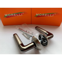 Дверная ручка MORELLI "Колонна", цвет-бел. никель/черн. никель  MH-03 SN/BN 9010555