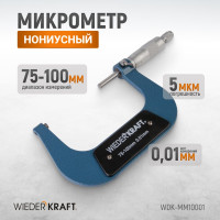 Микрометр WIEDERKRAFT нониусный, 75-100 мм, 0.01 мм WDK-MM10001