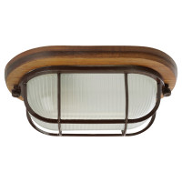 Светильник для бани и сауны FERON НБО 04-60-022 220V 60Вт Е27 IP54 дерево, орех, овал, с решеткой 11576