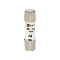 Цилиндрическая плавкая вставка EKF ПВЦ, 10х38 6А 20шт pvc-10x38-6