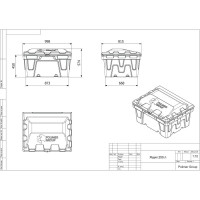 Ящик 250 л с крышкой POLIMER GROUP цвет красный FB12505