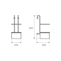 Стакан для столовых приборов lemax, хром, YJ-G017E