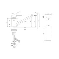 Смеситель для мойки СЛАВЕН с длинным изливом 250 мм, одноручный СЛ-ОД-Н21