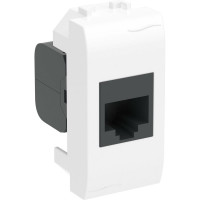 Компьютерная розетка DKC RJ-45 кат.5Е, белая, 1мод. 76654B