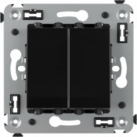Двухклавишный переключатель в стену DKC, Avanti, Черный квадрат 4402114