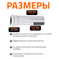 Труба бесшумной канализации Ostendorf Skolan Safe 110х250 мм, SKEM 335010