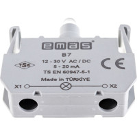 Блок-контакт подсветки Emas B7 с синим светодиодом, серия B, 12-30 В AC/DC B7