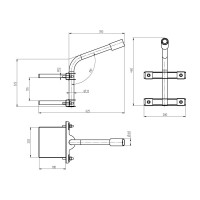 Кронштейн на опору ЭРА SPP-AC4-0-500-048 с 2 хомутами 500mm d48mm Б0047655
