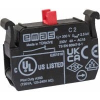 Блок-контакт Emas Стоп, 1НЗ, серия C, 250В AC, 4А C2