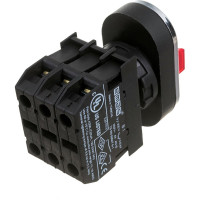 Тройная нажимная кнопка Emas с аварийной кнопкой STOP, белая, 250В AC, 4А B121B30BB