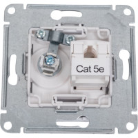 Двойная компьютерная+ТВ розетка Systeme Electric ATLASDESIGN RJ45+TV, категория 5E, ЖЕМЧУГ ATN000489