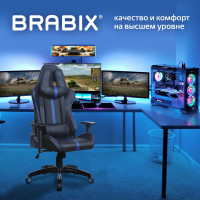 Компьютерное геймерское офисное кресло BRABIX , GT Carbon GM-120, с подлокотниками, подушки, экокожа 531930