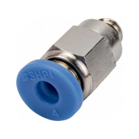 Фитинг цанговый прямой с наружной резьбой M6x1 для трубки диаметром 4 мм SHPI PC 04-M6