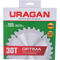 Диск пильный по дереву Optima (185х30/20 мм; 30Т) Uragan 36801-185-30-30_z01