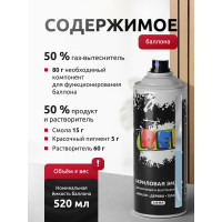 Аэрозольная эмаль REF цвет алый, объем 520 мл R 0023