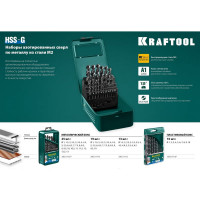 Набор сверл по металлу KRAFTOOL HSS-Co, 25 шт 29656-H25