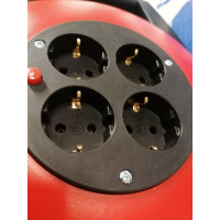 Удлинитель на катушке HEDI H05VV-F 15 метров 4 розетки IP20 3Х1,5 красный KBR15T