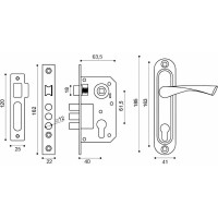 Врезной цилиндровый замок PUNTO KIT P15 4061/3 CRONA SN матовый никель 41721