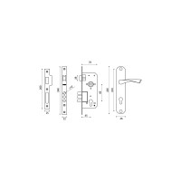Врезной цилиндровый замок PUNTO KIT P90 4585/3 CRONA SN матовый никель 41709