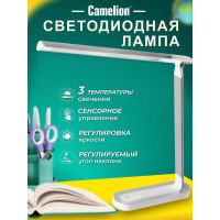 Настольный светильник Camelion KD-845, C03, серебро+белый, LED 14152