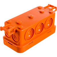 Огнестойкая коробка Экопласт JBL090 E110, о/п 90х42х40, 10 выходов, IP55, 2P, цвет оранжевый 43054HF