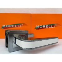 Дверная ручка MORELLI "EON", цвет-матовый хром/белый  MH-46 SC/W-S55 9012225