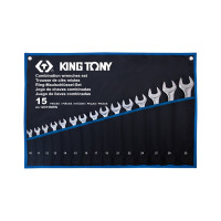 Набор комбинированных ключей KING TONY 10-32 мм, чехол из теторона, 15 предметов 12D15MRN