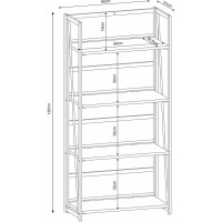 Стеллаж на металлокаркасе BRABIX LOFT SH-001 600х300х1250 мм, складной, цвет морёный дуб 641228