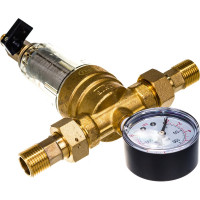 Фильтр KROMWELL тонкой очистки промывной с прозрачной колбой и манометром 1/2" EU.ST6199030 12_k