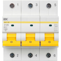 Автоматический выключатель IEK ВА47-150, 3Р, 125А, 15кА, характеристика C MVA50-3-125-C