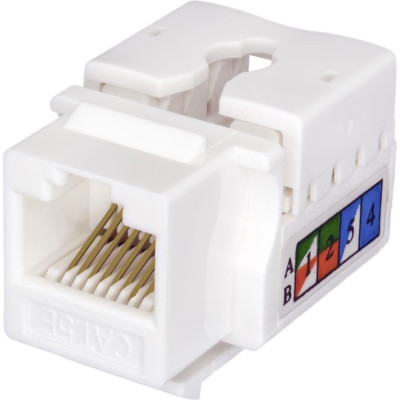 SUPRLAN Keystone Jack 8P8C /RJ-45/, UTP, Cat.5e. инструментальная заделка, белый 10-0313