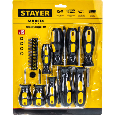 STAYER Набор: Отвертки Maxfix, 2513-H19, 19 предметов 2513-H19_z01