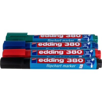 Edding Набор флипчарт маркеров, 1,5-3 мм, 4 цвета в наборе Ассорти, E-380#4S