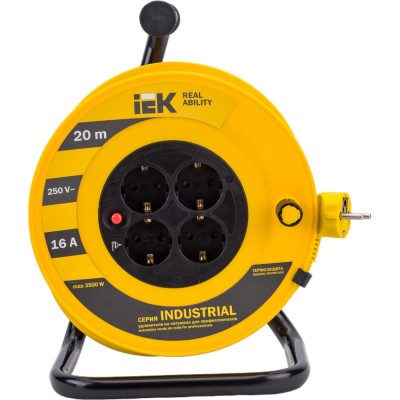 IEK Катушка УК20 с т/з 4 места 2Р+PЕ/20м 3х1,5 мм2 