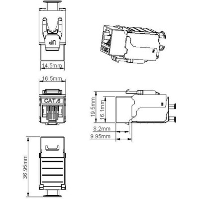 Экранированная вставка Hyperline KJ9-8P8C-C6-90-SH-F 432597