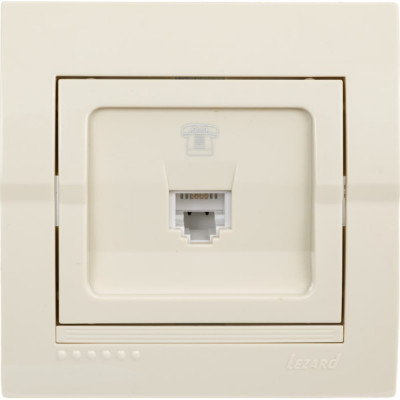 Lezard DERIY Розетка RJ11 евро крем 702-0303-137