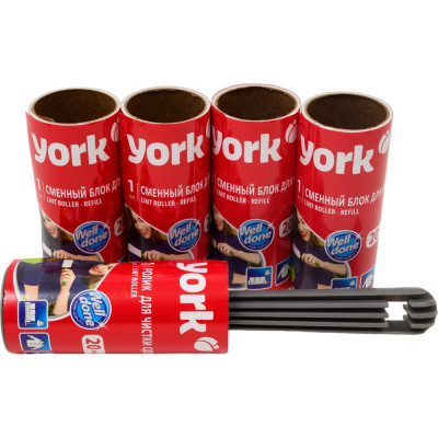 YORK Ролик-щетка+4 сменных блока набор 068020