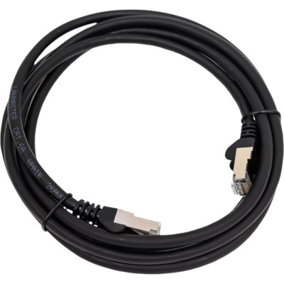 LANMASTER Патч-корд RJ45 - RJ45, 4 пары, S/FTP, категория 6A, 2 м, черный LSZH, LAN-PC45/S6A-2.0-BK