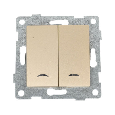GUSI ELECTRIC Ugra МЕХ. Выкл. 2кл. инд, СУ , 10А, 250В, шампань С11В28-027