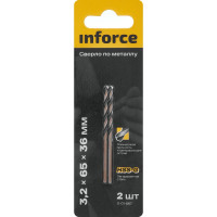 Inforce Сверло по металлу HSS-G 3,2х65х36 мм 2 штуки в упаковке 11-01-667