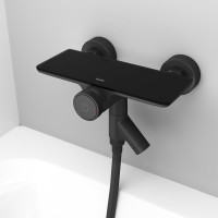 IDDIS Смеситель для ванны с управлением Push Control, черный матовый, Shelfy, SHEBLBTi02WA