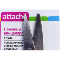 Тупоконечные ножницы Attache Town 170 мм, эргономичные ручки без покрытия, цвет фиолетовый/голубой 604062