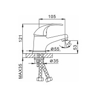Смеситель для умывальника FRAP F1003 544361
