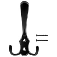 Крючок мебельный трехрожковый Kerron матовый черный KR-0050-BL