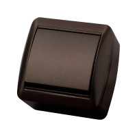 1-клавишный выключатель TDM ELECTRIC открытой установки IP44 10А шоколад "Селигер" SQ1818-0201