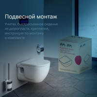 Подвесной унитаз AM.PM Like FlashClean с сиденьем микролифт C801701SC